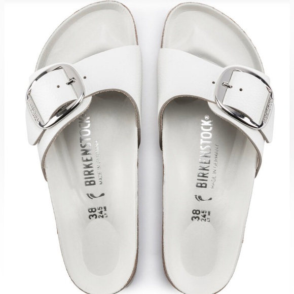 NWT Birkenstock Madrid Big Buckle White Leather Sz 36 US 5-5.5 Narrow - Picture 5 of 15